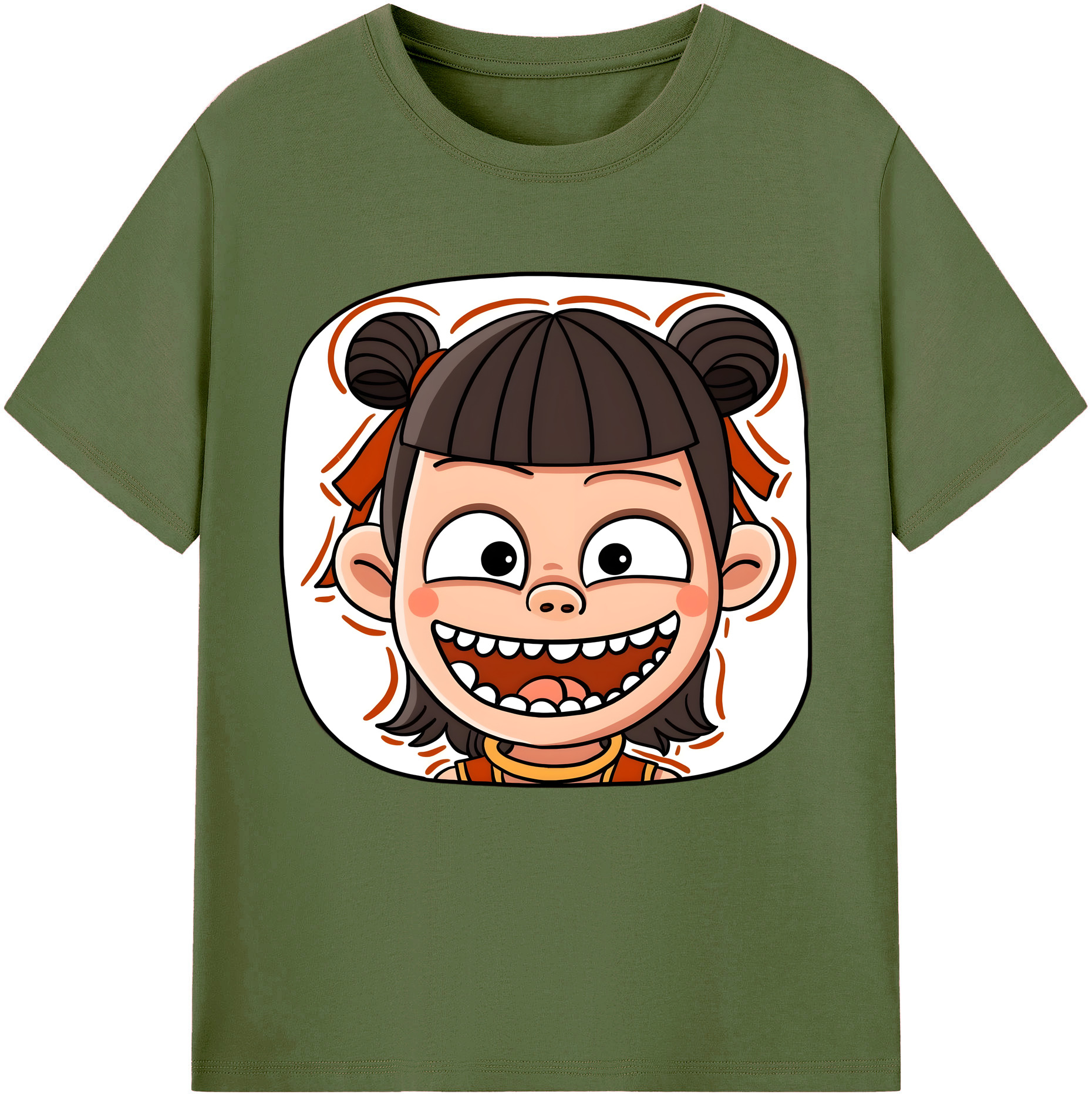 （画像用） Ne Zha 2 ナタ 魔童の大暴れ 綿100％半袖Tシャツ（フロントプリント）